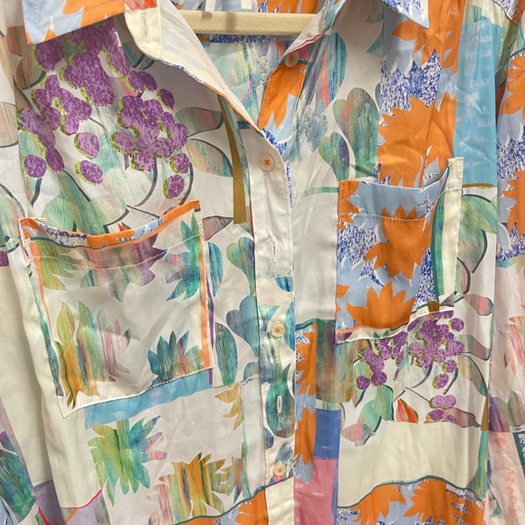 By Anthropologie Colorful Multi Pattern Button Down - Picture 2 of 12